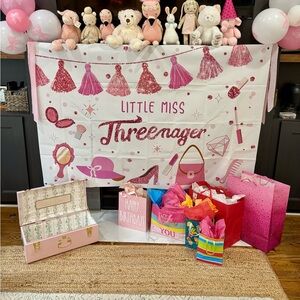 Pink 'Little Miss Threenager' Party Banner